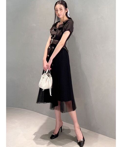 RESEXXY（リゼクシー）の「ワイドラペルトレンチワンピース（ワンピース・レディース・ブラック/ベージュ/ブルー・FREE）」の8枚目の写真