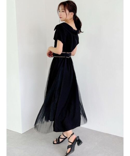 RESEXXY（リゼクシー）の「ワイドラペルトレンチワンピース（ワンピース・レディース・ブラック/ベージュ/ブルー・FREE）」の6枚目の写真