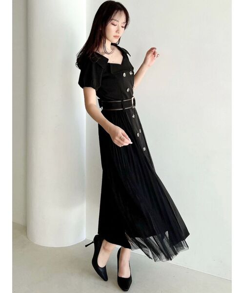 RESEXXY（リゼクシー）の「ワイドラペルトレンチワンピース（ワンピース・レディース・ブラック/ベージュ/ブルー・FREE）」の9枚目の写真