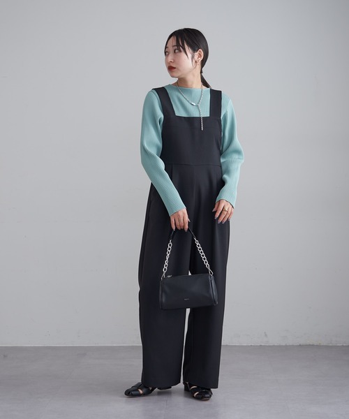 mline（エムライン）の「[mline]ショルダーボタンサロペット（サロペット/オーバーオール・レディース・ブラック/アイボリー・FREE）」の16枚目の写真