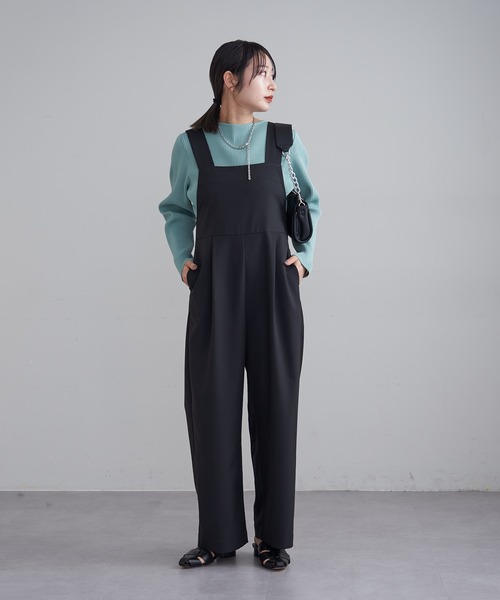 mline（エムライン）の「[mline]ショルダーボタンサロペット（サロペット/オーバーオール・レディース・ブラック/アイボリー・FREE）」の18枚目の写真