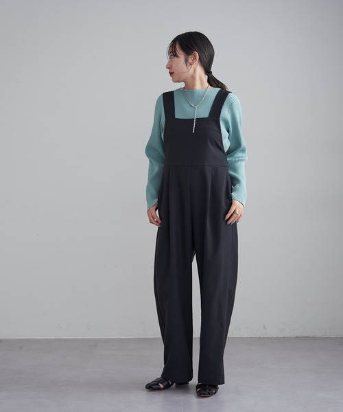 mline（エムライン）の「[mline]ショルダーボタンサロペット（サロペット/オーバーオール・レディース・ブラック/アイボリー・FREE）」の19枚目の写真