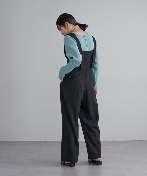 mline（エムライン）の「[mline]ショルダーボタンサロペット（サロペット/オーバーオール・レディース・ブラック/アイボリー・FREE）」の20枚目の写真