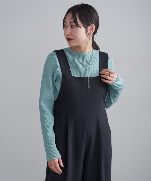 mline（エムライン）の「[mline]ショルダーボタンサロペット（サロペット/オーバーオール・レディース・ブラック/アイボリー・FREE）」の22枚目の写真