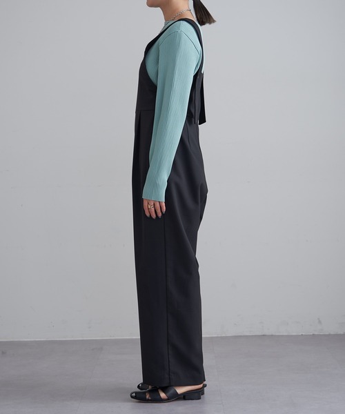 mline（エムライン）の「[mline]ショルダーボタンサロペット（サロペット/オーバーオール・レディース・ブラック/アイボリー・FREE）」の8枚目の写真