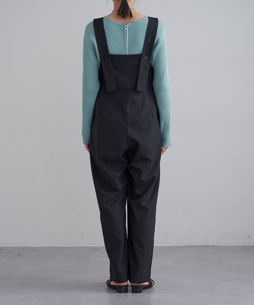 mline（エムライン）の「[mline]ショルダーボタンサロペット（サロペット/オーバーオール・レディース・ブラック/アイボリー・FREE）」の9枚目の写真