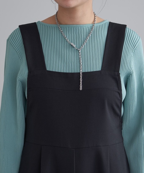 mline（エムライン）の「[mline]ショルダーボタンサロペット（サロペット/オーバーオール・レディース・ブラック/アイボリー・FREE）」の11枚目の写真