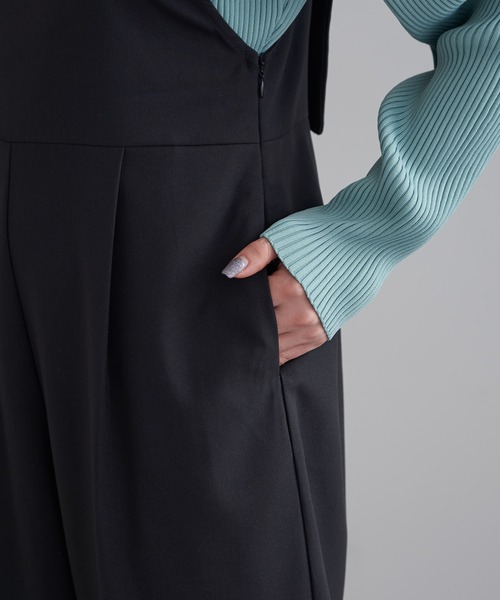 mline（エムライン）の「[mline]ショルダーボタンサロペット（サロペット/オーバーオール・レディース・ブラック/アイボリー・FREE）」の14枚目の写真