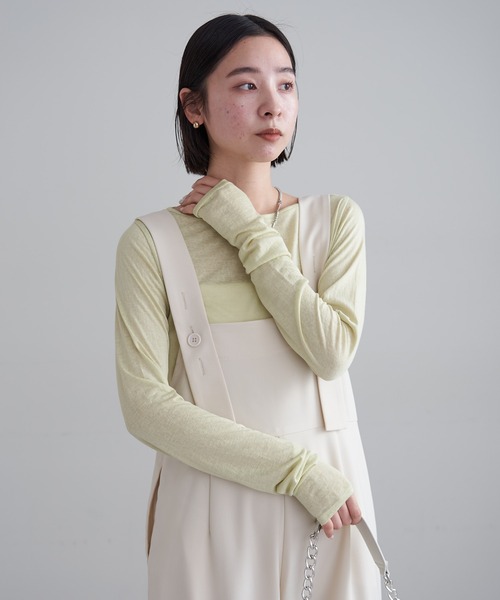 mline（エムライン）の「[mline]ショルダーボタンサロペット（サロペット/オーバーオール・レディース・ブラック/アイボリー・FREE）」の3枚目の写真