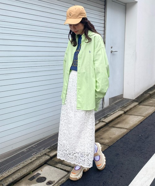 RODEO CROWNS WIDE BOWL（ロデオクラウンズワイドボウル）の「SHARE CHINO BIGシャツ（シャツ/ブラウス・レディース・ネイビー/オレンジ/ベージュ/ライム・FREE）」の15枚目の写真