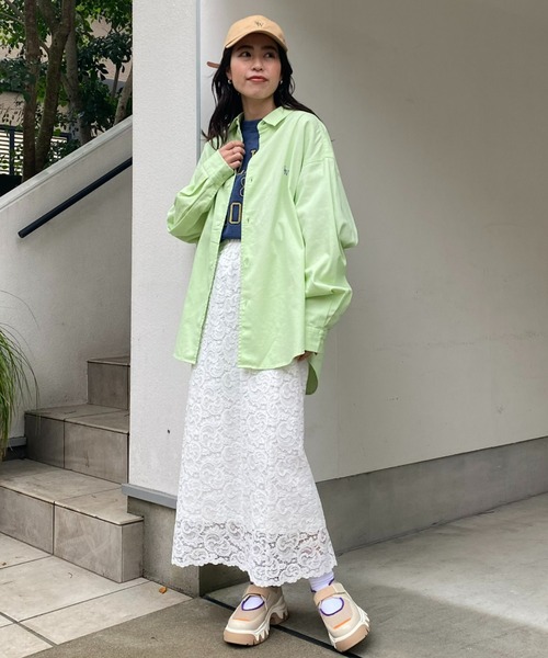 RODEO CROWNS WIDE BOWL（ロデオクラウンズワイドボウル）の「SHARE CHINO BIGシャツ（シャツ/ブラウス・レディース・ネイビー/オレンジ/ベージュ/ライム・FREE）」の16枚目の写真