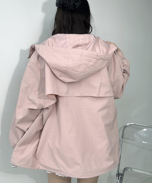 AS KNOW AS plus（アズノゥアズプラス）の「○ボリューム袖ミドルブルゾン（マウンテンパーカー・レディース・ブラック/ブルー/アイボリー/ライトカーキ/グレー/ピンク・FREE）」の14枚目の写真