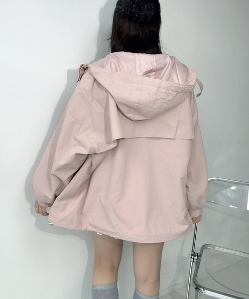 AS KNOW AS plus（アズノゥアズプラス）の「○ボリューム袖ミドルブルゾン（マウンテンパーカー・レディース・ブラック/ブルー/アイボリー/ライトカーキ/グレー/ピンク・FREE）」の15枚目の写真