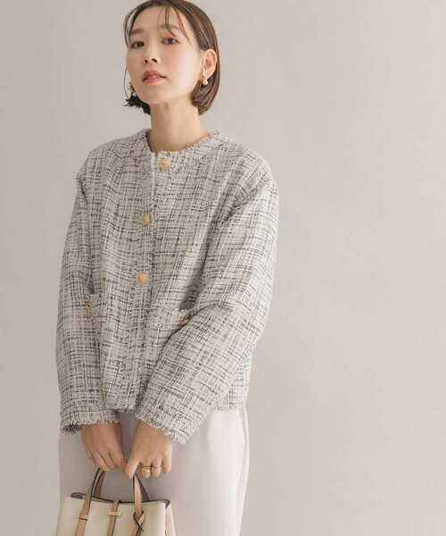 F by ROSSO(エフバイロッソ)の「F by ROSSO ツイードノーカラージャケット(その他アウター・レディース・ブラック/オフホワイト・FREE)」の18枚目の写真
