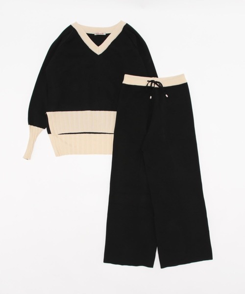 NinaetLina（ニナエリナ）の「ニット上下セットアップ（セットアップ・レディース・ブラック・M/L/XL）」の7枚目の写真
