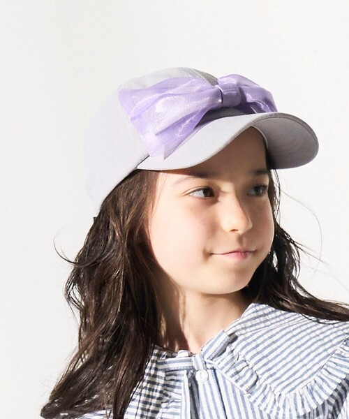 SHOO・LA・RUE(シューラルー)の「◆フロントオーガンジーCAP(キャップ・キッズ・ピンク系/グレー・99)」の1枚目の写真