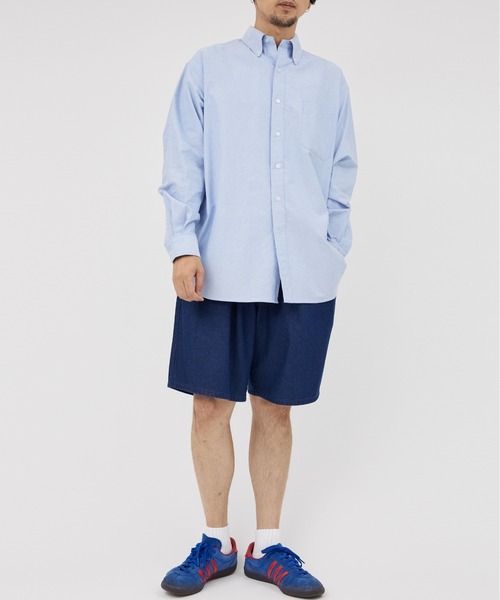 UNIVERSAL OVERALL(ユニバーサルオーバーオール)の「バンドカラー 長袖コットンシャツ /BD SHIRT L/S(シャツ/ブラウス・メンズ・サックスブルー/ホワイト・S/L/M/XL)」の8枚目の写真