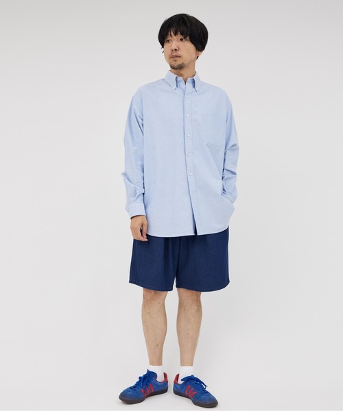 UNIVERSAL OVERALL(ユニバーサルオーバーオール)の「バンドカラー 長袖コットンシャツ /BD SHIRT L/S(シャツ/ブラウス・メンズ・サックスブルー/ホワイト・S/L/M/XL)」の9枚目の写真