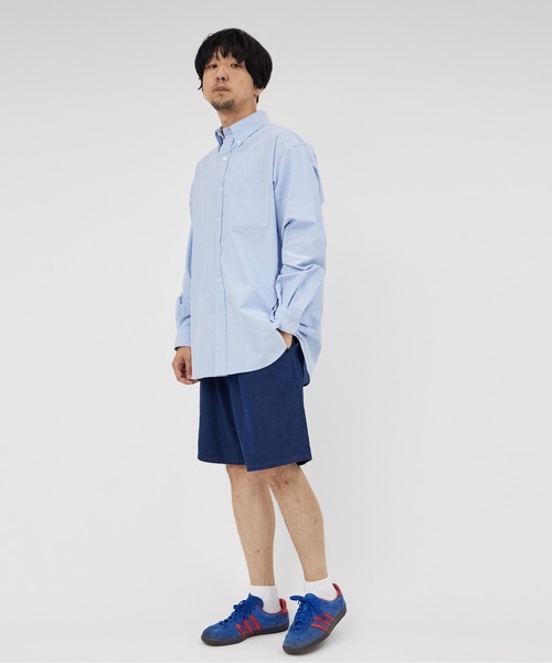 UNIVERSAL OVERALL(ユニバーサルオーバーオール)の「バンドカラー 長袖コットンシャツ /BD SHIRT L/S(シャツ/ブラウス・メンズ・サックスブルー/ホワイト・S/L/M/XL)」の10枚目の写真