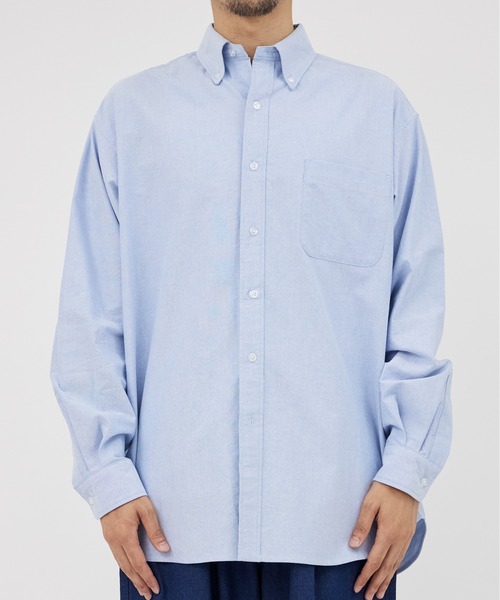 UNIVERSAL OVERALL(ユニバーサルオーバーオール)の「バンドカラー 長袖コットンシャツ /BD SHIRT L/S(シャツ/ブラウス・メンズ・サックスブルー/ホワイト・S/L/M/XL)」の5枚目の写真