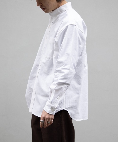UNIVERSAL OVERALL(ユニバーサルオーバーオール)の「バンドカラー 長袖コットンシャツ /BD SHIRT L/S(シャツ/ブラウス・メンズ・サックスブルー/ホワイト・S/L/M/XL)」の16枚目の写真