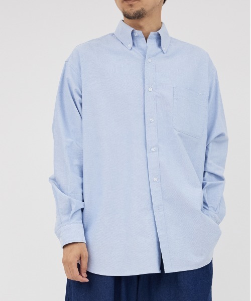 UNIVERSAL OVERALL(ユニバーサルオーバーオール)の「バンドカラー 長袖コットンシャツ /BD SHIRT L/S(シャツ/ブラウス・メンズ・サックスブルー/ホワイト・S/L/M/XL)」の12枚目の写真