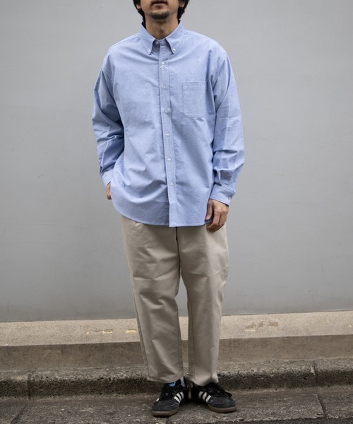 UNIVERSAL OVERALL(ユニバーサルオーバーオール)の「バンドカラー 長袖コットンシャツ /BD SHIRT L/S(シャツ/ブラウス・メンズ・サックスブルー/ホワイト・S/L/M/XL)」の13枚目の写真