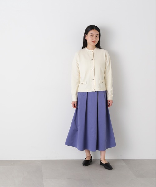 N.(N. Natural Beauty Basic)(エヌエヌナチュラルビューティーベーシック)の「◆ゴールドボタンカノコニットカーディガン(カーディガン/ボレロ・レディース・ネイビー/ブルー/オフホワイト・MEDIUM)」の5枚目の写真