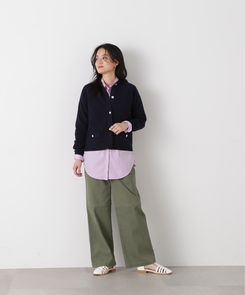 N.(N. Natural Beauty Basic)(エヌエヌナチュラルビューティーベーシック)の「◆ゴールドボタンカノコニットカーディガン(カーディガン/ボレロ・レディース・ネイビー/ブルー/オフホワイト・MEDIUM)」の8枚目の写真