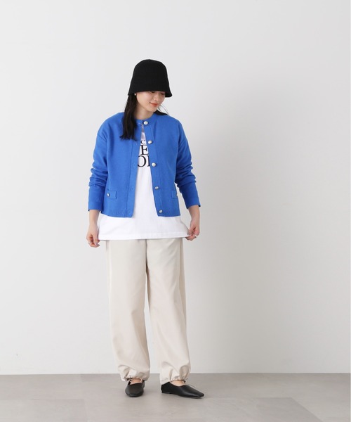 N.(N. Natural Beauty Basic)(エヌエヌナチュラルビューティーベーシック)の「◆ゴールドボタンカノコニットカーディガン(カーディガン/ボレロ・レディース・ネイビー/ブルー/オフホワイト・MEDIUM)」の11枚目の写真