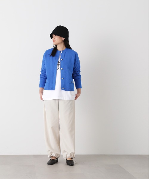 N.(N. Natural Beauty Basic)(エヌエヌナチュラルビューティーベーシック)の「◆ゴールドボタンカノコニットカーディガン(カーディガン/ボレロ・レディース・ネイビー/ブルー/オフホワイト・MEDIUM)」の12枚目の写真