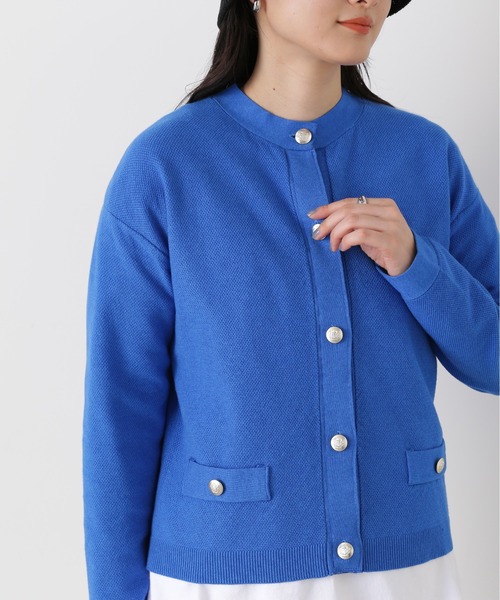 N.(N. Natural Beauty Basic)(エヌエヌナチュラルビューティーベーシック)の「◆ゴールドボタンカノコニットカーディガン(カーディガン/ボレロ・レディース・ネイビー/ブルー/オフホワイト・MEDIUM)」の15枚目の写真