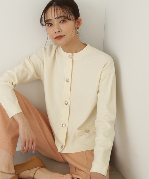 N.(N. Natural Beauty Basic)(エヌエヌナチュラルビューティーベーシック)の「◆ゴールドボタンカノコニットカーディガン(カーディガン/ボレロ・レディース・ネイビー/ブルー/オフホワイト・MEDIUM)」の19枚目の写真