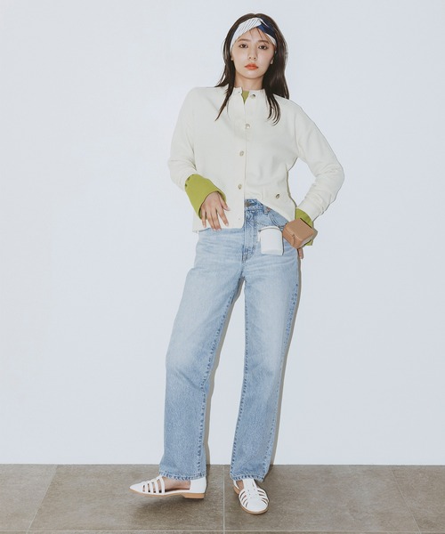 N.(N. Natural Beauty Basic)(エヌエヌナチュラルビューティーベーシック)の「◆ゴールドボタンカノコニットカーディガン(カーディガン/ボレロ・レディース・ネイビー/ブルー/オフホワイト・MEDIUM)」の17枚目の写真