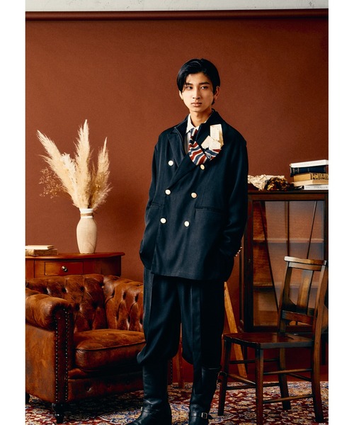 Adoon plain（アドーンプレーン）の「【High waist straight pants】/ハイウエストストレートパンツ(セットアップ対応)（スラックス・メンズ・ブラック/カーキブラウン・LARGE/MEDIUM/SMALL）」の10枚目の写真