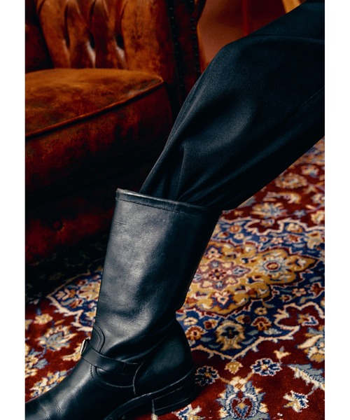 Adoon plain（アドーンプレーン）の「【High waist straight pants】/ハイウエストストレートパンツ(セットアップ対応)（スラックス・メンズ・ブラック/カーキブラウン・LARGE/MEDIUM/SMALL）」の14枚目の写真