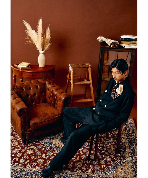 Adoon plain（アドーンプレーン）の「【High waist straight pants】/ハイウエストストレートパンツ(セットアップ対応)（スラックス・メンズ・ブラック/カーキブラウン・LARGE/MEDIUM/SMALL）」の11枚目の写真