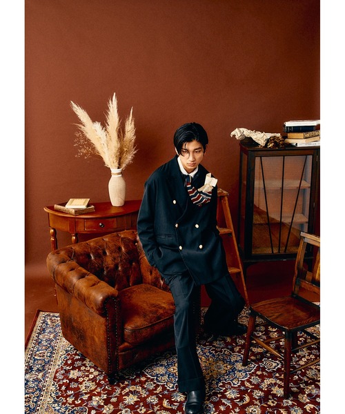 Adoon plain（アドーンプレーン）の「【High waist straight pants】/ハイウエストストレートパンツ(セットアップ対応)（スラックス・メンズ・ブラック/カーキブラウン・LARGE/MEDIUM/SMALL）」の12枚目の写真