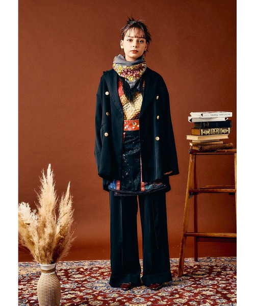 Adoon plain（アドーンプレーン）の「【High waist straight pants】/ハイウエストストレートパンツ(セットアップ対応)（スラックス・メンズ・ブラック/カーキブラウン・LARGE/MEDIUM/SMALL）」の15枚目の写真