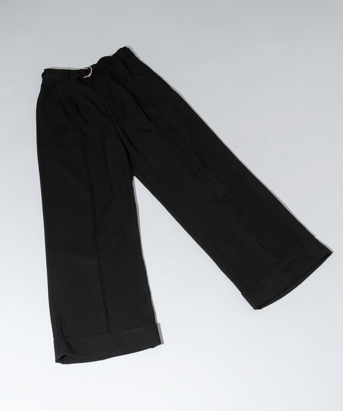 Adoon plain（アドーンプレーン）の「【High waist straight pants】/ハイウエストストレートパンツ(セットアップ対応)（スラックス・メンズ・ブラック/カーキブラウン・LARGE/MEDIUM/SMALL）」の7枚目の写真