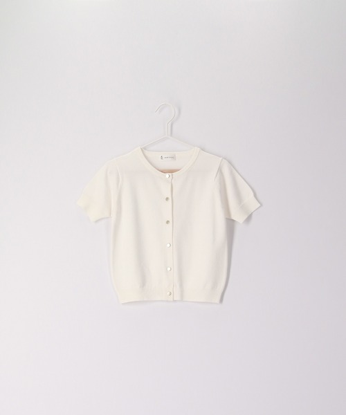 ROPE' PICNIC（ロペピクニック）の「半袖ベーシックカーディガン（カーディガン/ボレロ・キッズ・オフホワイト/ネイビー/ラベンダー・110/120/130/140/150）」の4枚目の写真