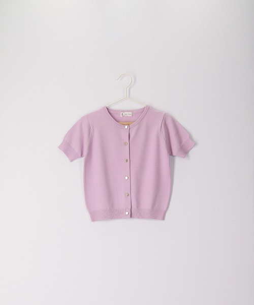 ROPE' PICNIC（ロペピクニック）の「半袖ベーシックカーディガン（カーディガン/ボレロ・キッズ・オフホワイト/ネイビー/ラベンダー・110/120/130/140/150）」の6枚目の写真