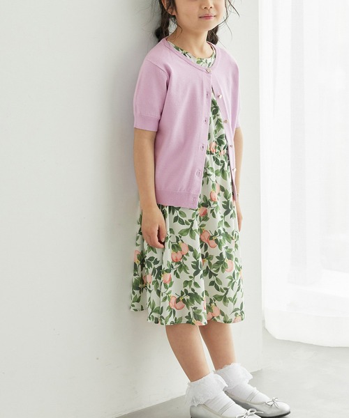 ROPE' PICNIC（ロペピクニック）の「半袖ベーシックカーディガン（カーディガン/ボレロ・キッズ・オフホワイト/ネイビー/ラベンダー・110/120/130/140/150）」の15枚目の写真