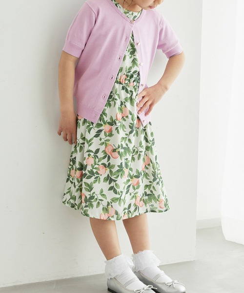 ROPE' PICNIC（ロペピクニック）の「半袖ベーシックカーディガン（カーディガン/ボレロ・キッズ・オフホワイト/ネイビー/ラベンダー・110/120/130/140/150）」の14枚目の写真