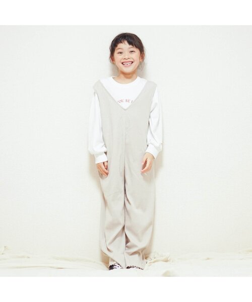 BREEZE（ブリーズ）の「リブオールインワン（つなぎ/オールインワン・キッズ・ピンク/チャコール/ベージュ・100/120/110/140/80/130/90）」の8枚目の写真