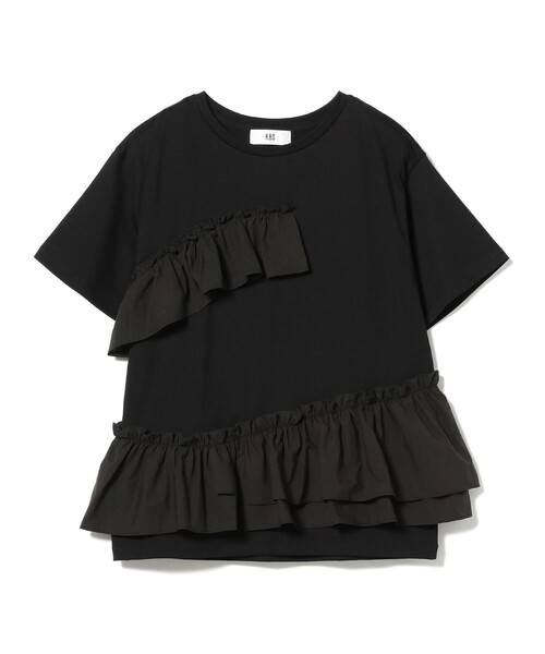 Ray BEAMS（レイビームス）の「RBS / イソザイ フリル ハーフスリーブ Tシャツ（Tシャツ/カットソー・レディース・ブラック/ホワイト・ONE SIZE）」の8枚目の写真