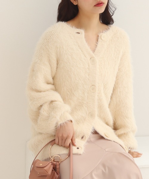 muguet（ミュゲ）の「shell button shgaggy mini op（カーディガン/ボレロ・レディース・ピンクベージュ/ピンク/アイボリー・FREE）」の2枚目の写真