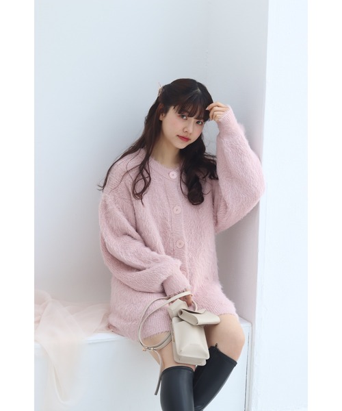 muguet（ミュゲ）の「shell button shgaggy mini op（カーディガン/ボレロ・レディース・ピンクベージュ/ピンク/アイボリー・FREE）」の5枚目の写真