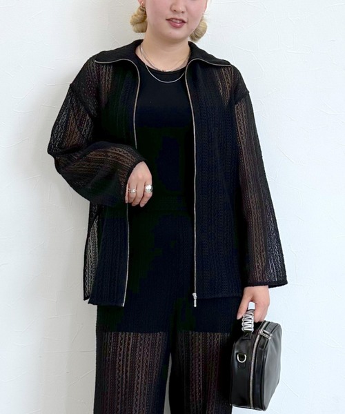 FOREVER 21（フォーエバー トゥエンティーワン）の「【VINTAGE】フロントジップレースシャツ（シャツ/ブラウス・レディース・ホワイト/ブラック・FREE）」の2枚目の写真
