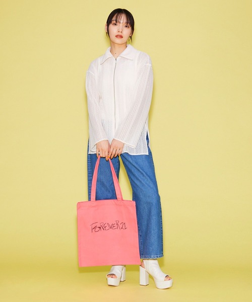 FOREVER 21（フォーエバー トゥエンティーワン）の「【VINTAGE】フロントジップレースシャツ（シャツ/ブラウス・レディース・ホワイト/ブラック・FREE）」の9枚目の写真